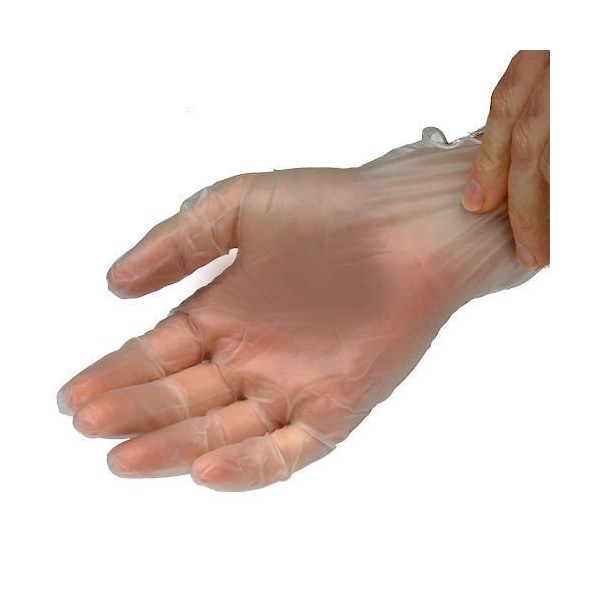 Safety Zone Disposable Gloves, 3.2 mil Palm, Vinyl, Powder-Free, M, 100 PK, Clear GVP9-MD-1 - main